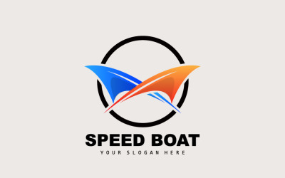 Speedboat logo vektor havsfartyg design V19