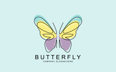 Vector de logotipo de mariposa hermoso animal volador v13