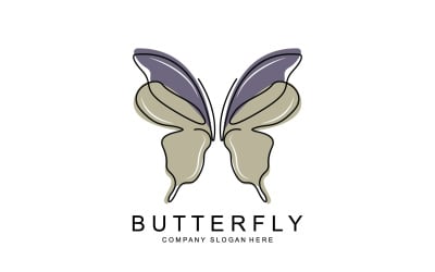 Vector de logotipo de mariposa hermoso animal volador v14