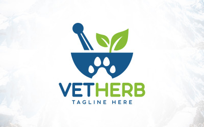 Veterinární pet bylinná medicína logo design