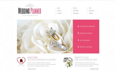Website sjabloon voor bruiloftplanner