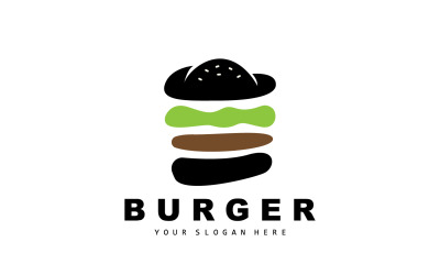Diseño de comida rápida con logotipo de hamburguesaV1