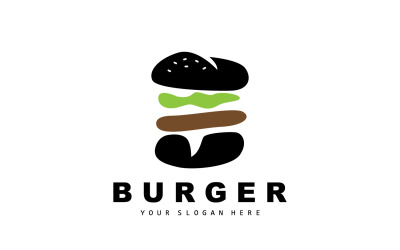 Diseño de comida rápida con logotipo de hamburguesaV2