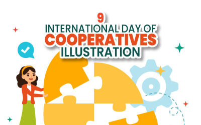 9 Día Internacional de las Cooperativas Ilustración