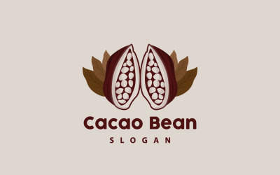 Logo de fève de cacao Premium Design VintageV16