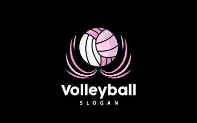 Volleybal Logo Sport Eenvoudig Ontwerp IllustrationV14