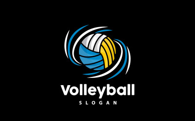 Volleyball-Logo, Sport, einfaches Design, IllustrationV15