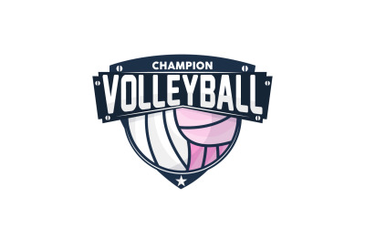 Volleyball-Logo, Sport, einfaches Design, IllustrationV5