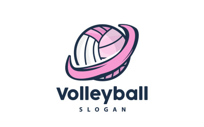 Volleyball Logo Sport Simple Design IllustrationV10
