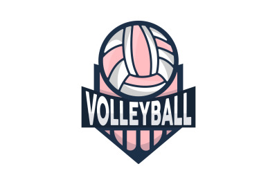 Volleyball Logo Sport Simple Design IllustrationV4