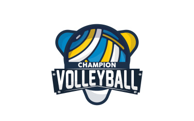 Volleyball Logo Sport Simple Design IllustrationV7