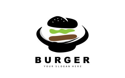 Diseño de comida rápida con logotipo de hamburguesaV15