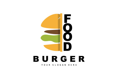 Diseño de comida rápida con logotipo de hamburguesaV9