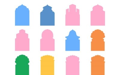 Islamic Arch Design Glyph Set 12 - 01