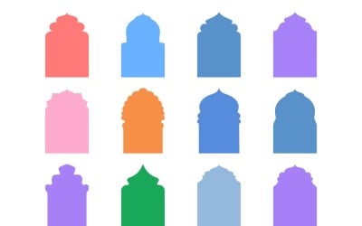 Islamic Arch Design Glyph Set 12 - 02