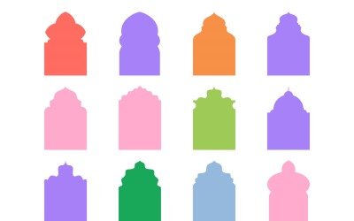 Islamic Arch Design Glyph Set 12 - 03