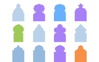 Islamic Arch Design Glyph Set 12 - 04