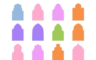 Islamic Arch Design Glyph Set 12 - 08