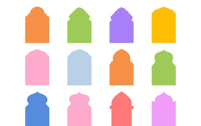 Islamic Arch Design Glyph Set 12 - 09