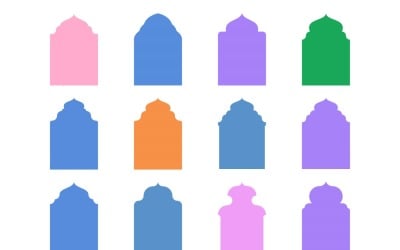 Islamic Arch Design Glyph Set 12 - 14