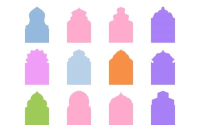 Islamic Arch Design Glyph Set 12 - 16