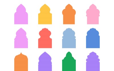 Islamic Arch Design Glyph Set 12 - 17