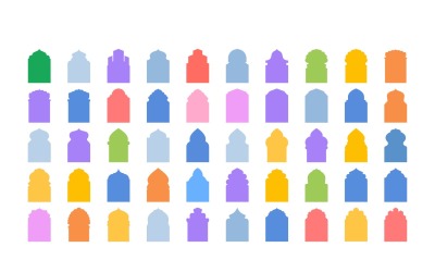 Islamic Arch Design Glyph- Set 50 - 01