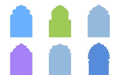 Islamic Arch Design Glyph Set 6 - 10