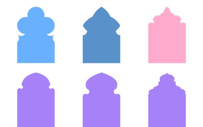 Islamic Arch Design Glyph Set 6 - 12