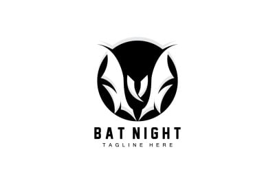 Bat Logo Hanging Bat Animal Vector v1