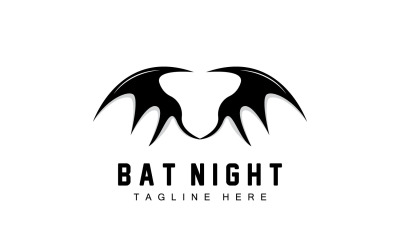 Bat Logo Hanging Bat Animal Vector v6