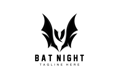 Bat Logo Hanging Bat Animal Vector v7