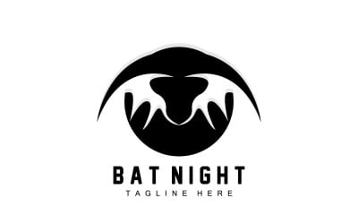 Bat Logo Hanging Bat Animal Vector v8