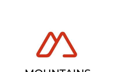 Bergslogotyp med abstrakt initial M
