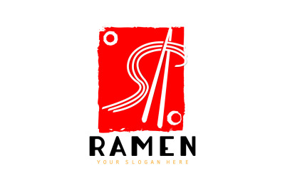 Erişte Logosu Ramen Vektör Çin Yemeği v10
