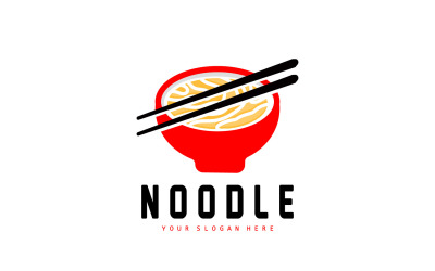 Erişte Logosu Ramen Vektör Çin Yemeği v1