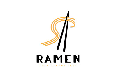 Fideos Logo Ramen Vector Comida china v8