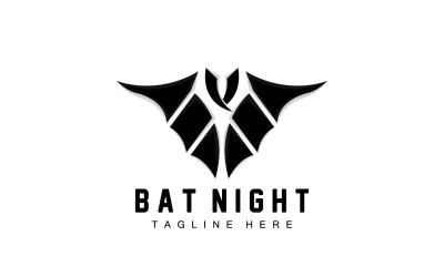 Fladdermuslogotyp Hängande Bat Animal Vector v4