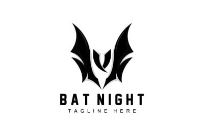 Fladdermuslogotyp Hängande Bat Animal Vector v7