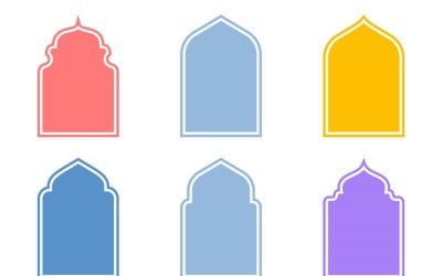 Islamic Arch Design Glyph with outline Set 6 - 15