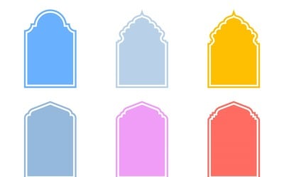 Islamic Arch Design Glyph with outline Set 6 - 17