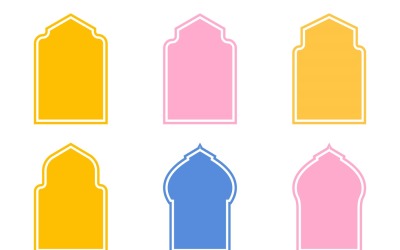 Islamic Arch Design Glyph with outline Set 6 - 23