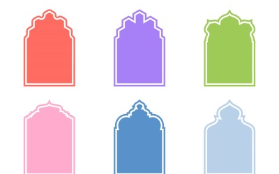 Islamic Arch Design Glyph with outline Set 6 - 26