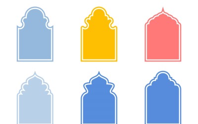 Islamic Arch Design Glyph with outline Set 6 - 29