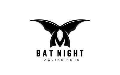 Logotipo de morcego pendurado morcego animal Vectorv3