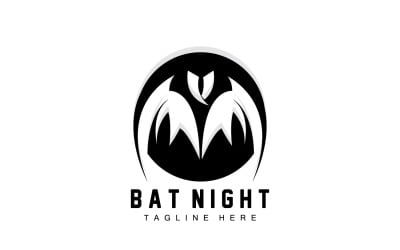 Logotipo de morcego pendurado vetor animal de morcego v9