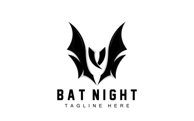 Logotipo de murciélago colgante Bat Animal Vector v7
