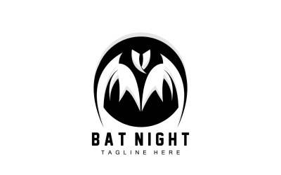 Logotipo de murciélago colgante Bat Animal Vector v9