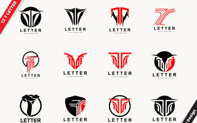 Minimální počáteční písmeno T Logo Vector v3