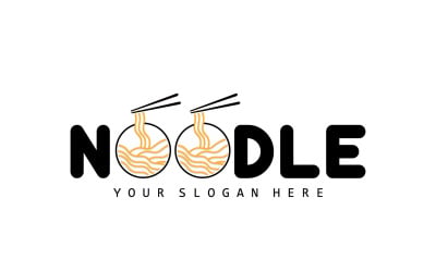 Noodle Logo Ramen Vector Cibo cinese v4